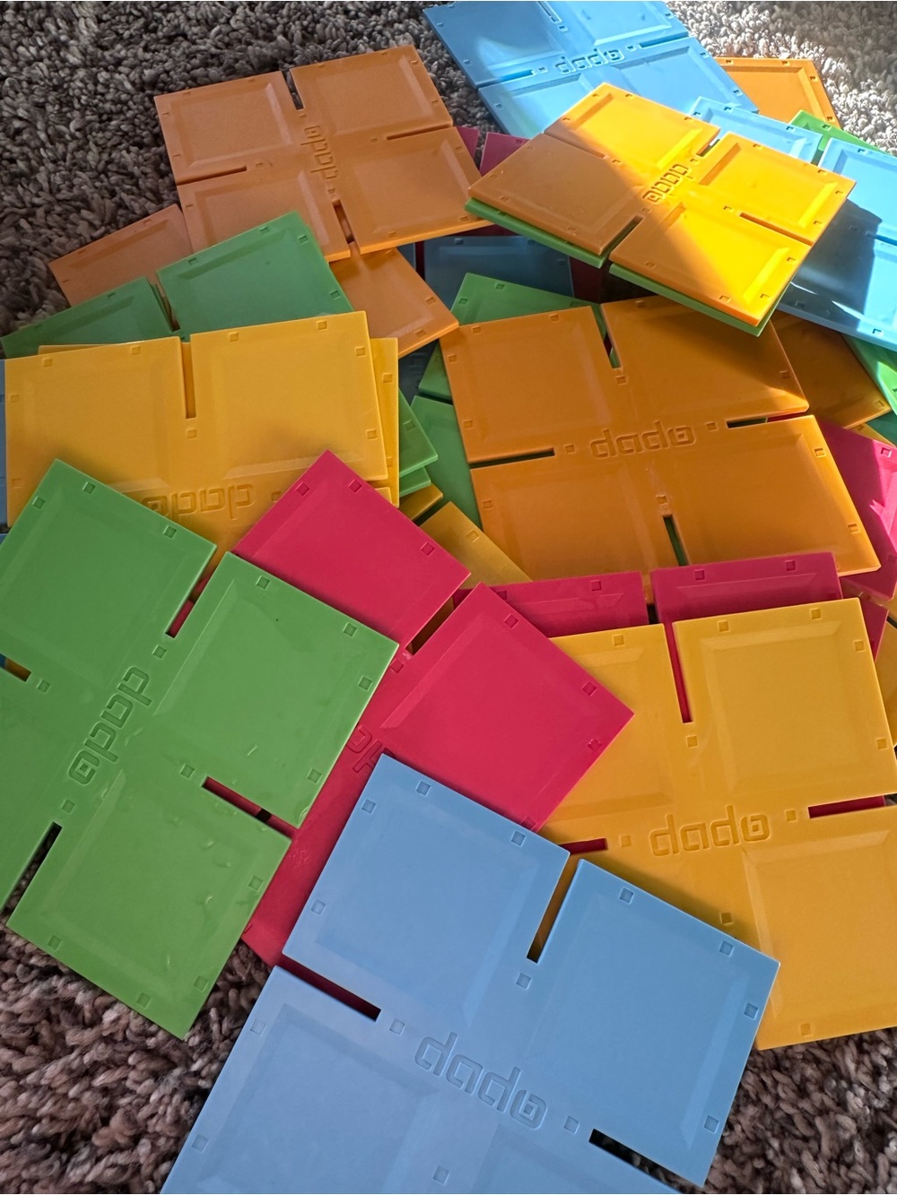 DADO Interlocking Building Tiles - Bright Multi-Color STEM toy.